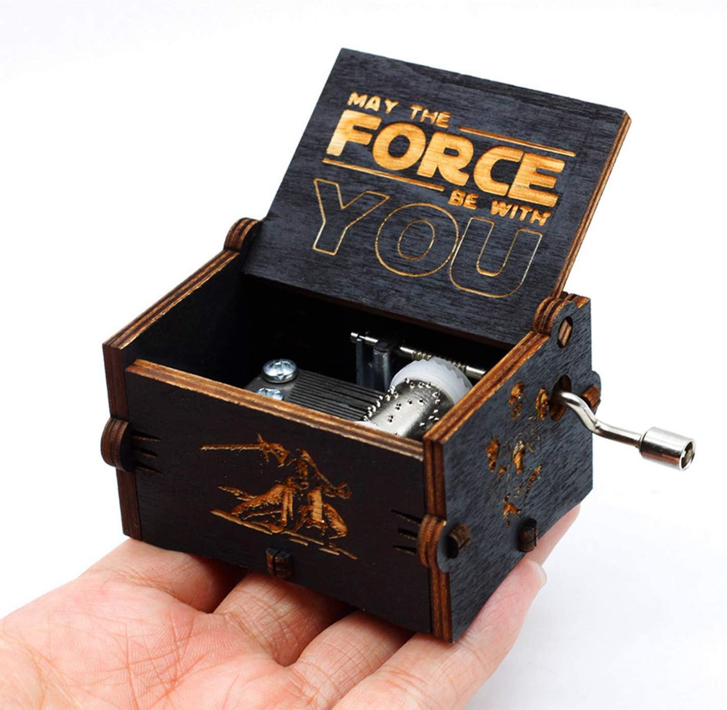 Mini Boîte à Musique Star Wars 1 Mini Boîte à Musique Star Wars en Bois à Manivelle