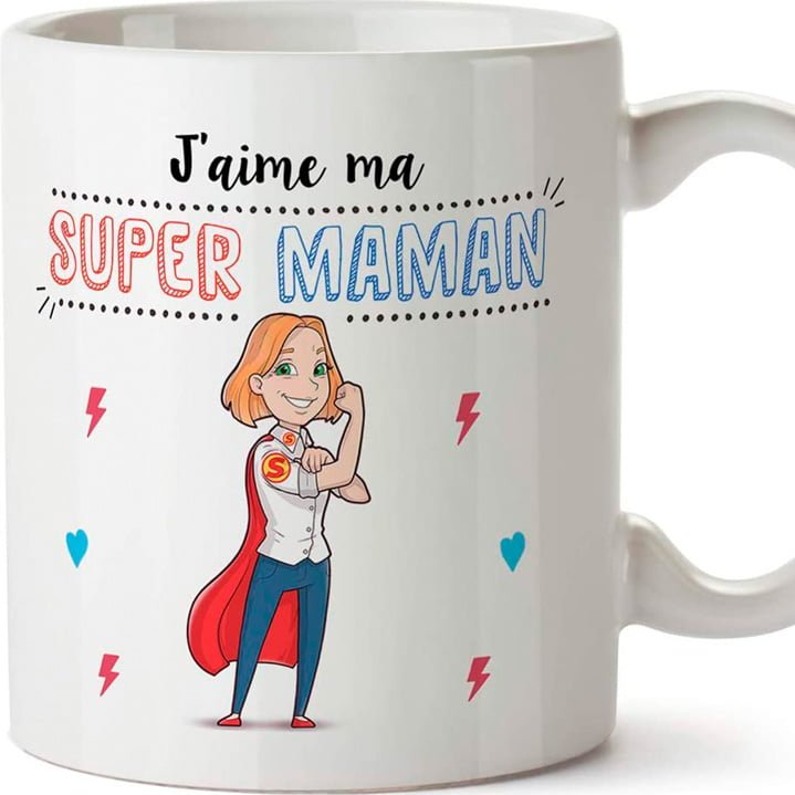 Mug Tasse en Céramique J'aime ma SUPER MAMAN - ZafZaf