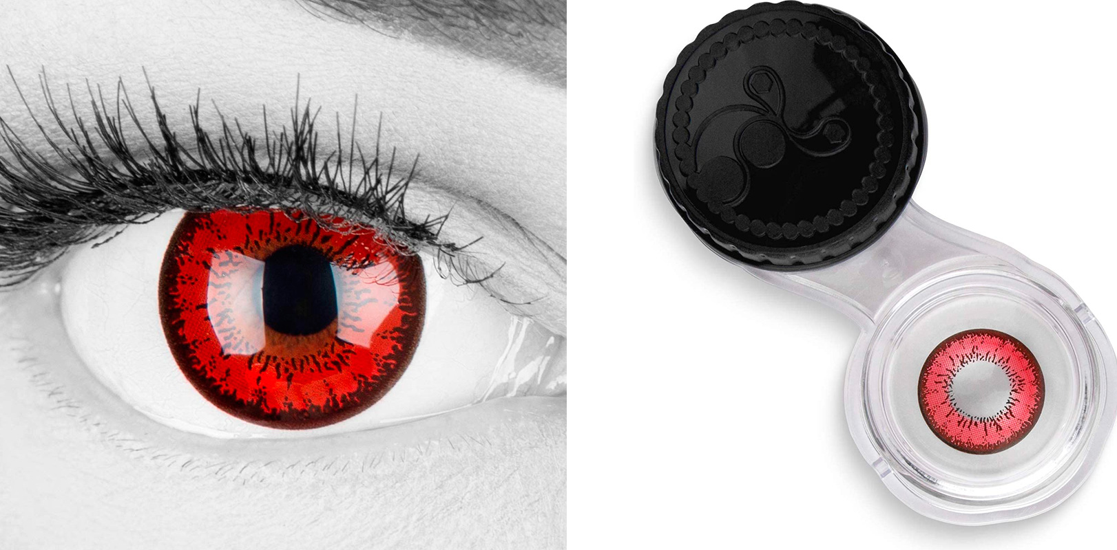 lentilles de contact rouge halloween