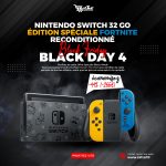 BLACK DAY 4 - Nintendo Switch Noir 32 Go Reconditionné Édition spéciale Fortnite