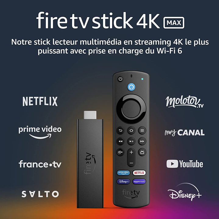 Fire TV Stick 4K Max | Le streaming à Pleine Puissance | Wi-Fi 6, | Alexa