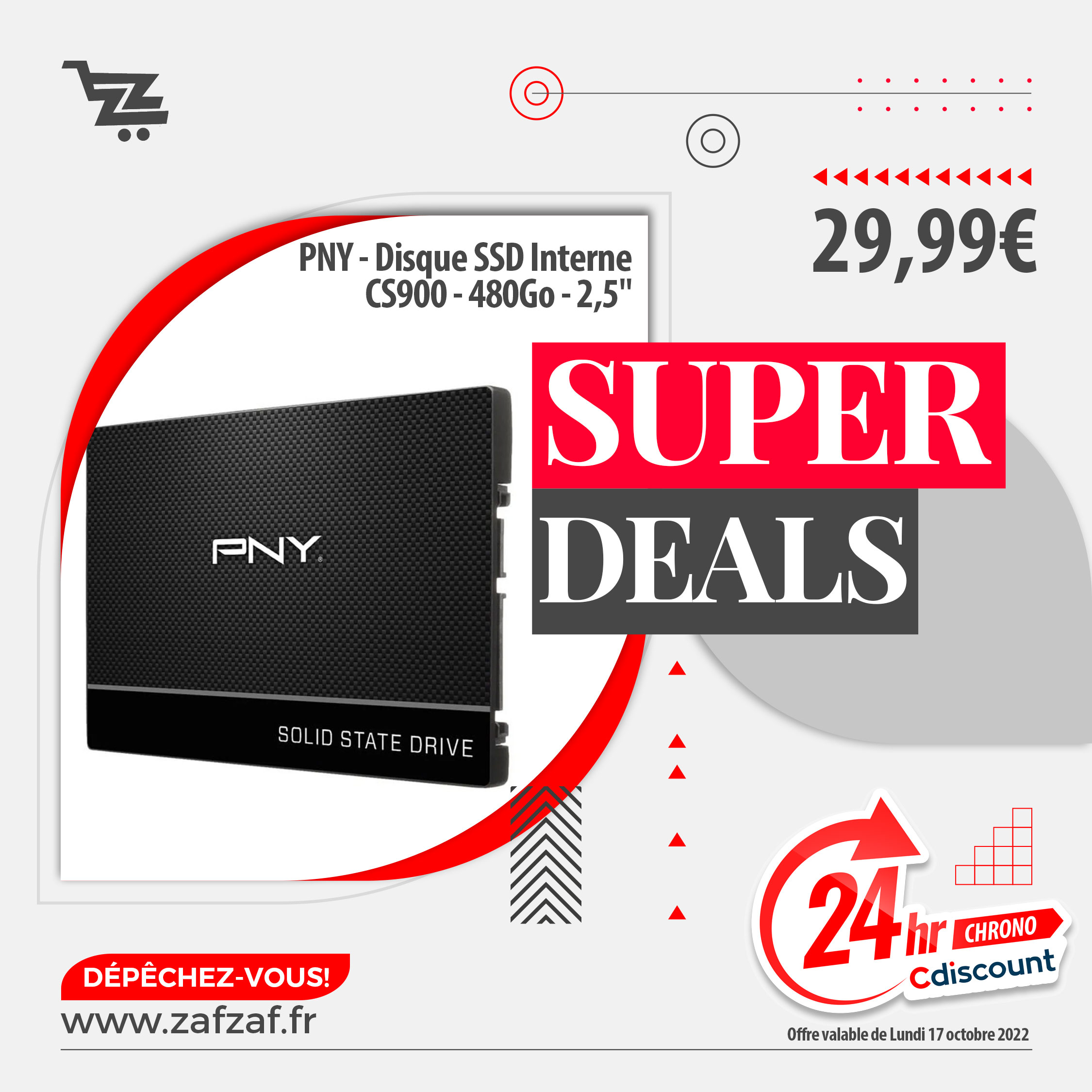 PNY - Disque SSD Interne - CS900 - 480Go - 2,5"