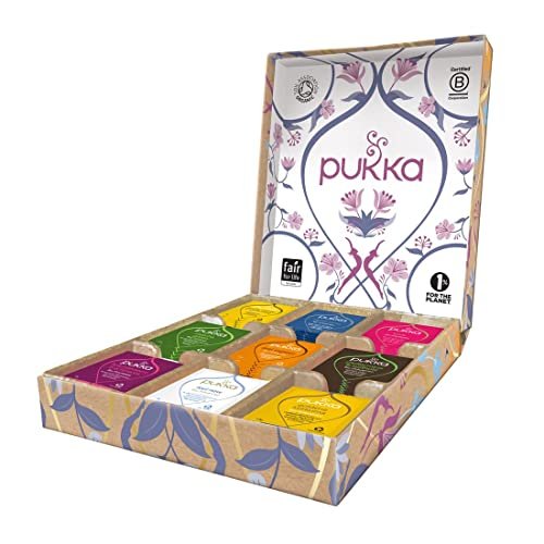 Pukka Coffret Sélection Thés Et Infusions Biologiques Et Ayurvédiques Issus Du Commerce Equitable, 100% Bio, Idée Cadeau de Noël, 45 Sachets