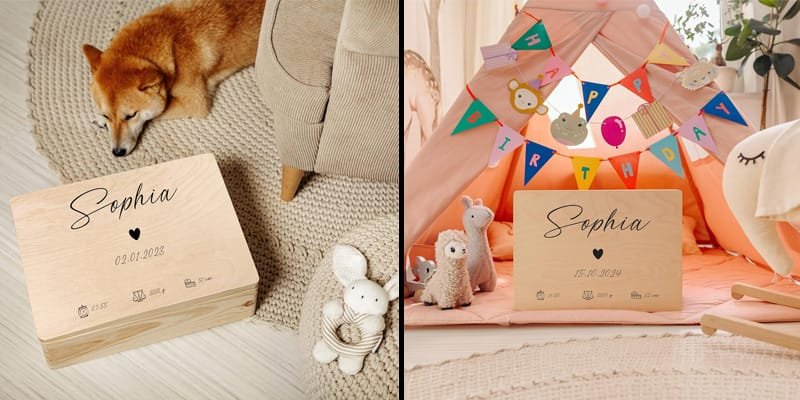 4. Creative Deco Boîte à Souvenirs Bébé Personnalisée