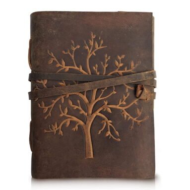 Carnet de Notes en Cuir Arbre de Vie Fait Main