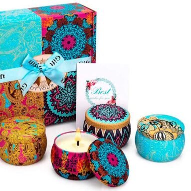 Coffret Bougies Parfumées 100% en Cire De Soja Naturel